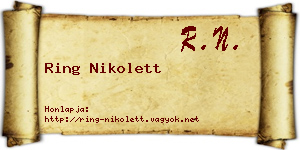 Ring Nikolett névjegykártya