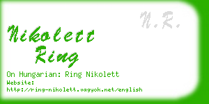 nikolett ring business card